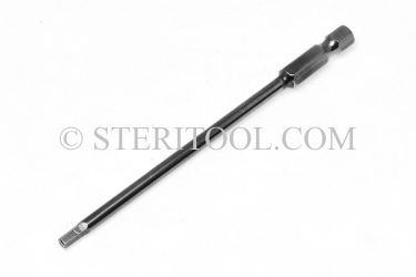 #11411 - 1.1mm Hex x 4"(100mm) OAL Stainless Steel Power Bit. hex bit, power bit, stainless steel